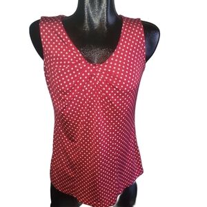 Jennie & Marlis Red and White Polka Dot Sleeveless Top